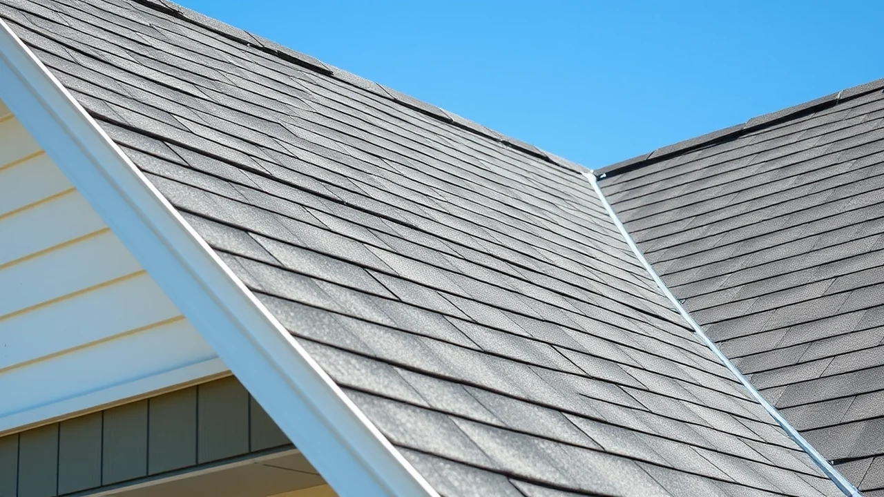 Close-up of a new roof installed in Brownsburg, Indiana