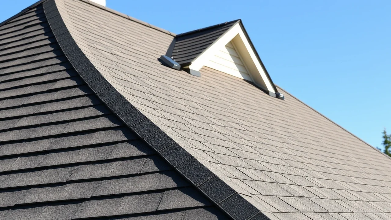 Close-up of a new roof installed in Carmel, Indiana