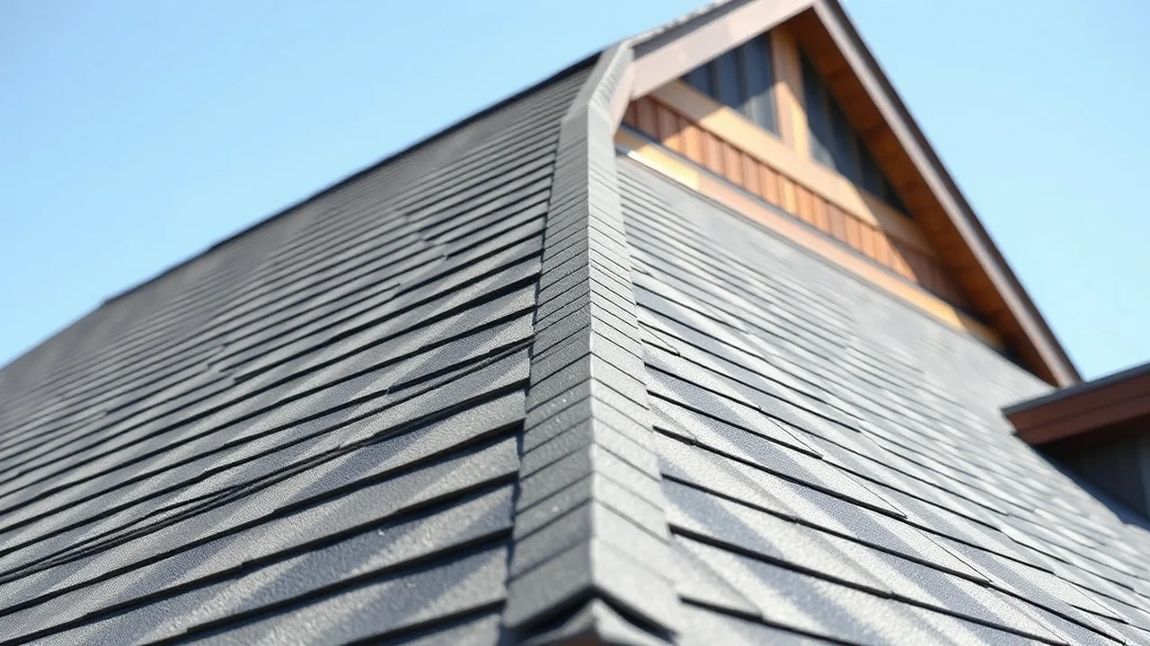 Close-up of a new roof installed in Danville, Indiana