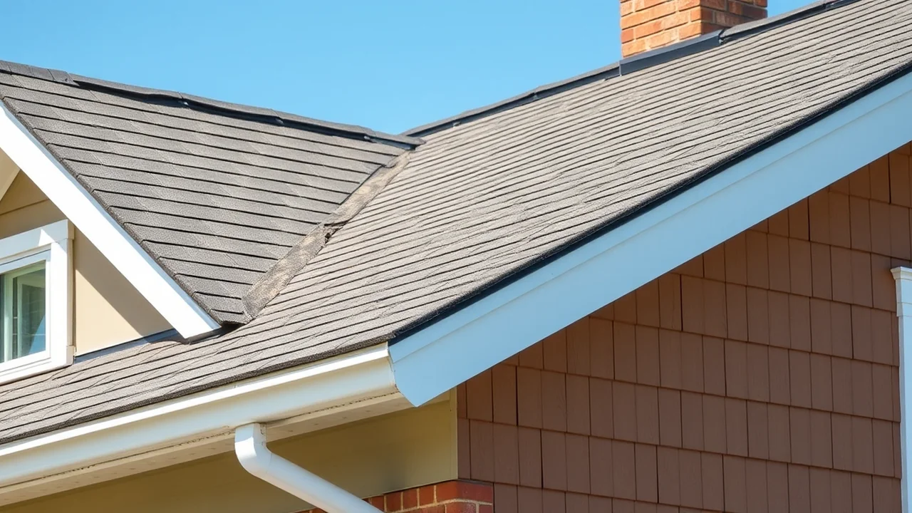 Close-up of a new roof installed in Fishers, Indiana