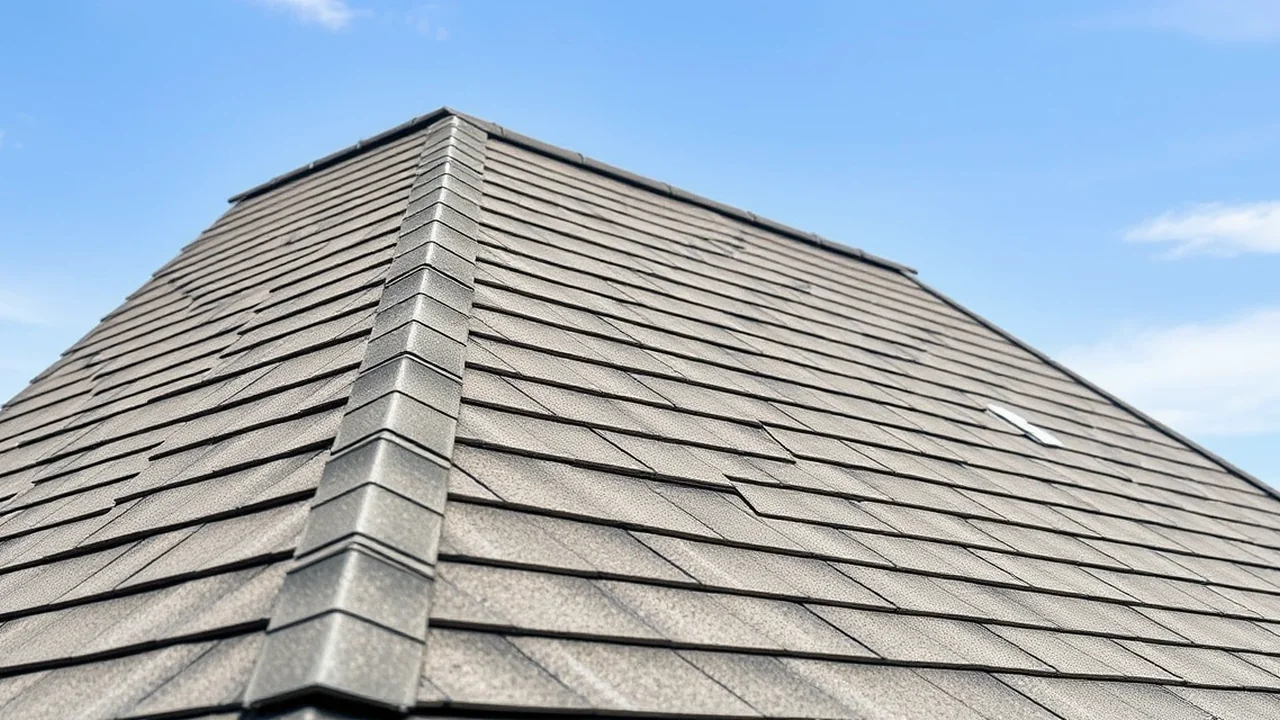 Close-up of a new roof installed in Franklin, Indiana