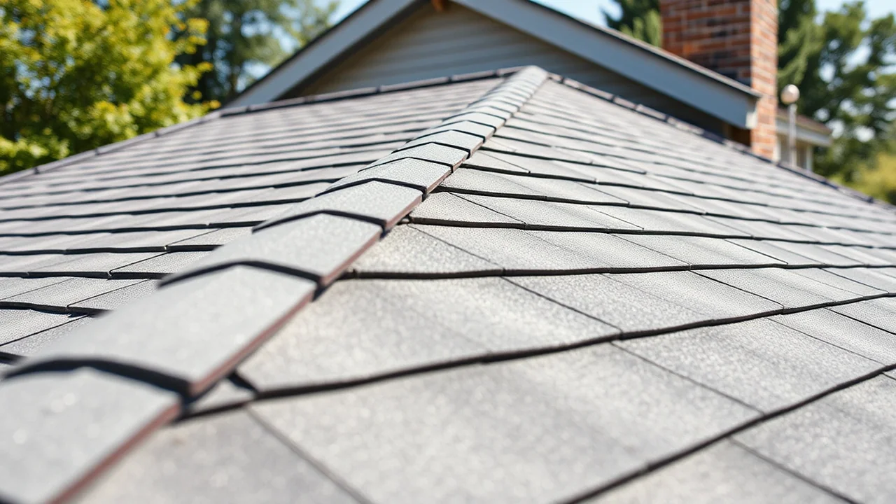 Close-up of a new roof installed in Speedway, Indiana