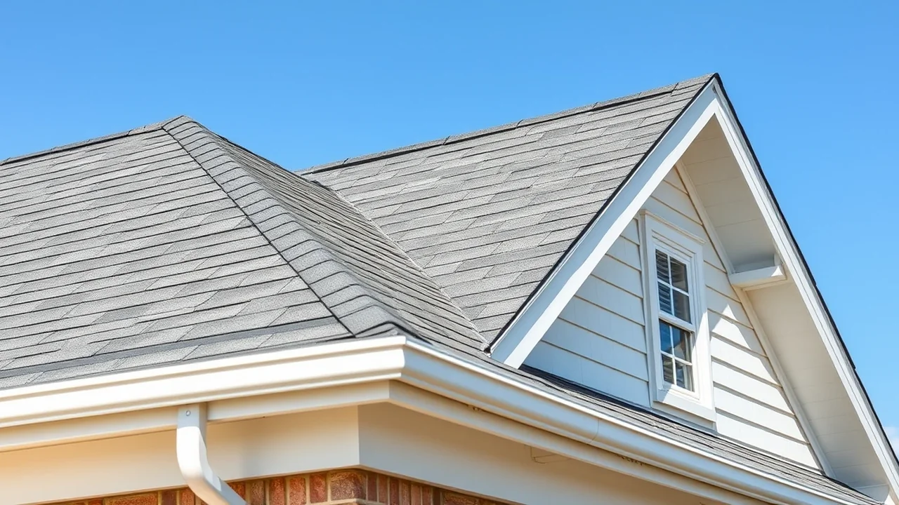 Close-up of a new roof installed in Zionsville, Indiana